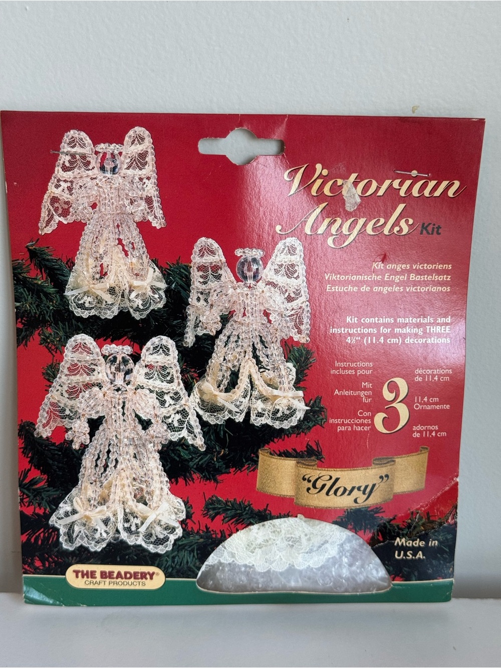 Vintage The Beadery Christmas Victorian Angels Ornament Kit Glory NEW 1992 Craft